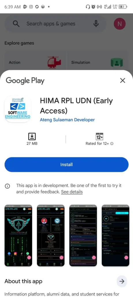 Mahasiswa Prodi RPL rilis aplikasi HIMA RPL di playstore, Butuh Dukungan Tester